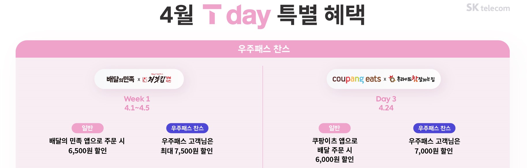 [4월] 우주패스 T Day 혜택