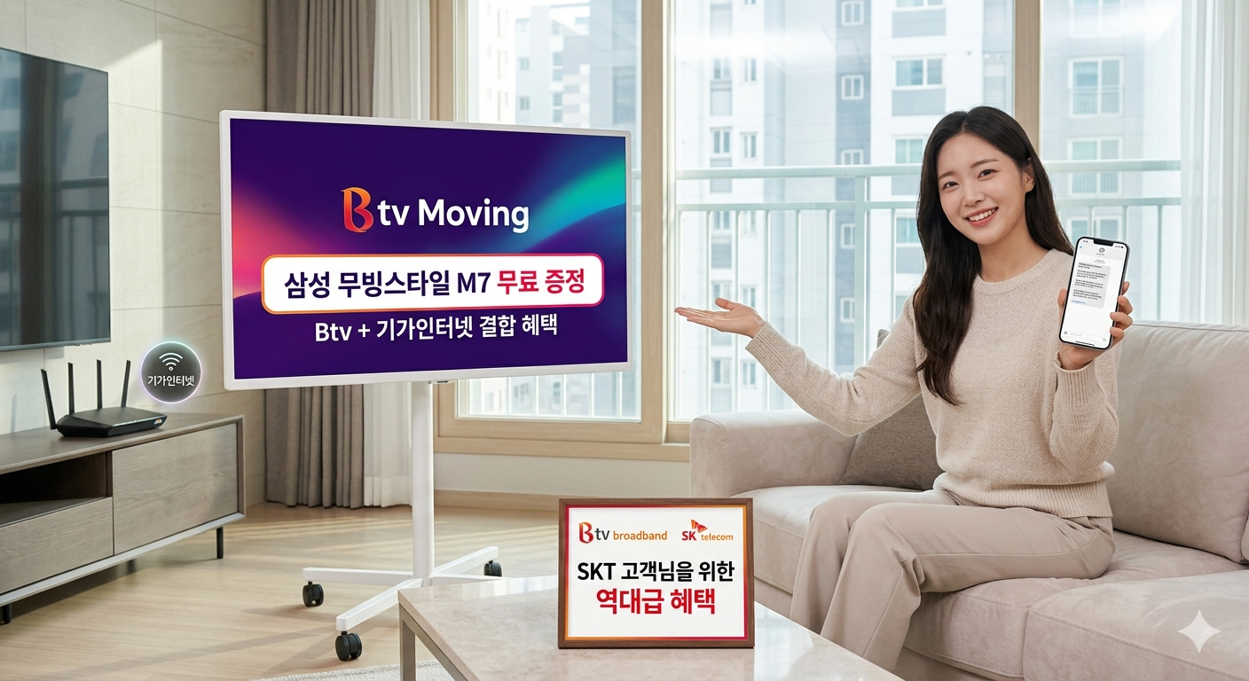 기가인터넷 가입하고 'BTV 무빙'으로 선없이 자유롭게 TV를 즐기세요!