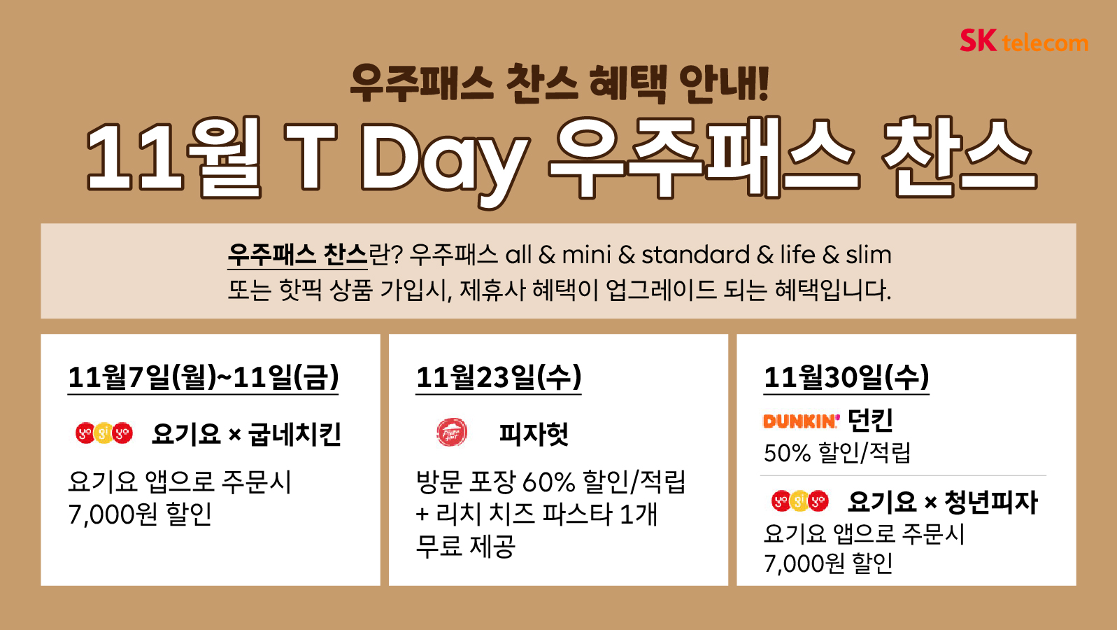 T우주패스 T Day 찬스 안내