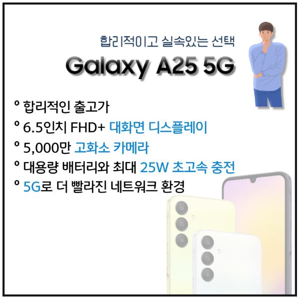 합리적인 소비를 추구하는 분들께 실속있는 선택이 되어줄 갤럭시 A25 5G출시!