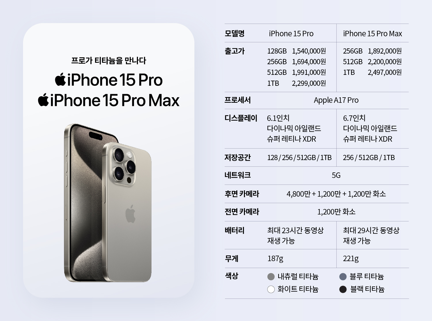 아이폰 15 프로or맥스