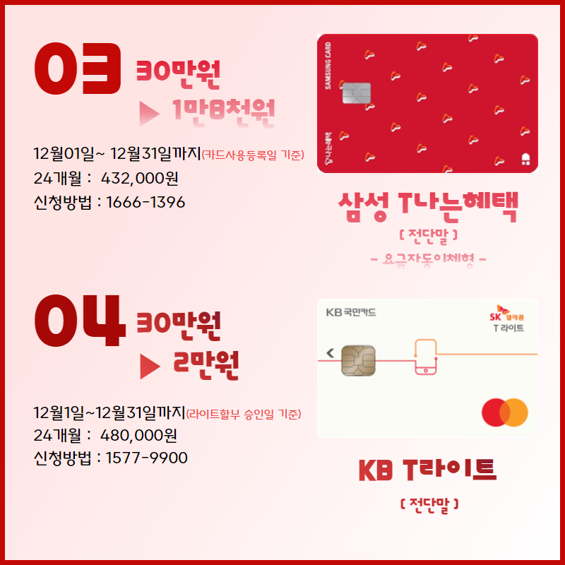 12월제휴 카드 안내!!