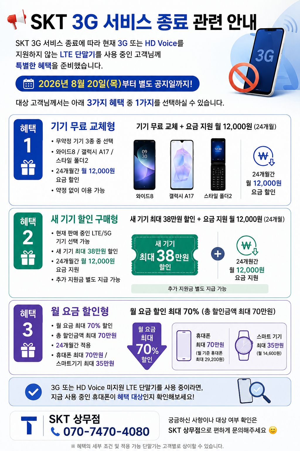 3G 서비스 종료 관련 안내