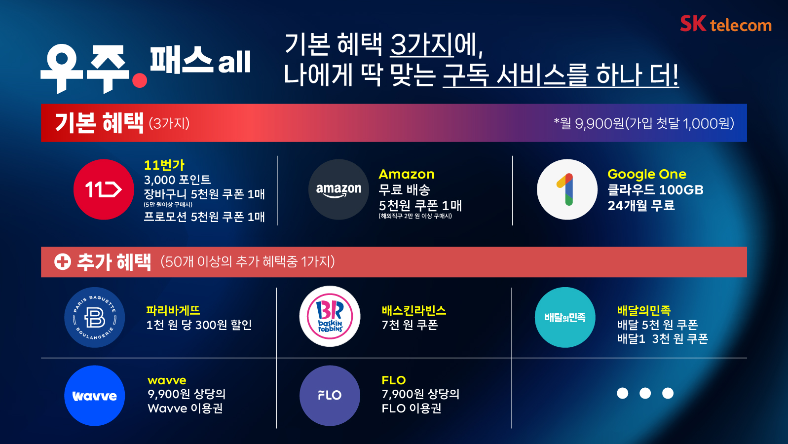 T우주패스all 상품 추천 안내