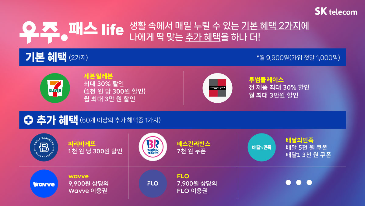 T우주패스life 상품 추천 안내
