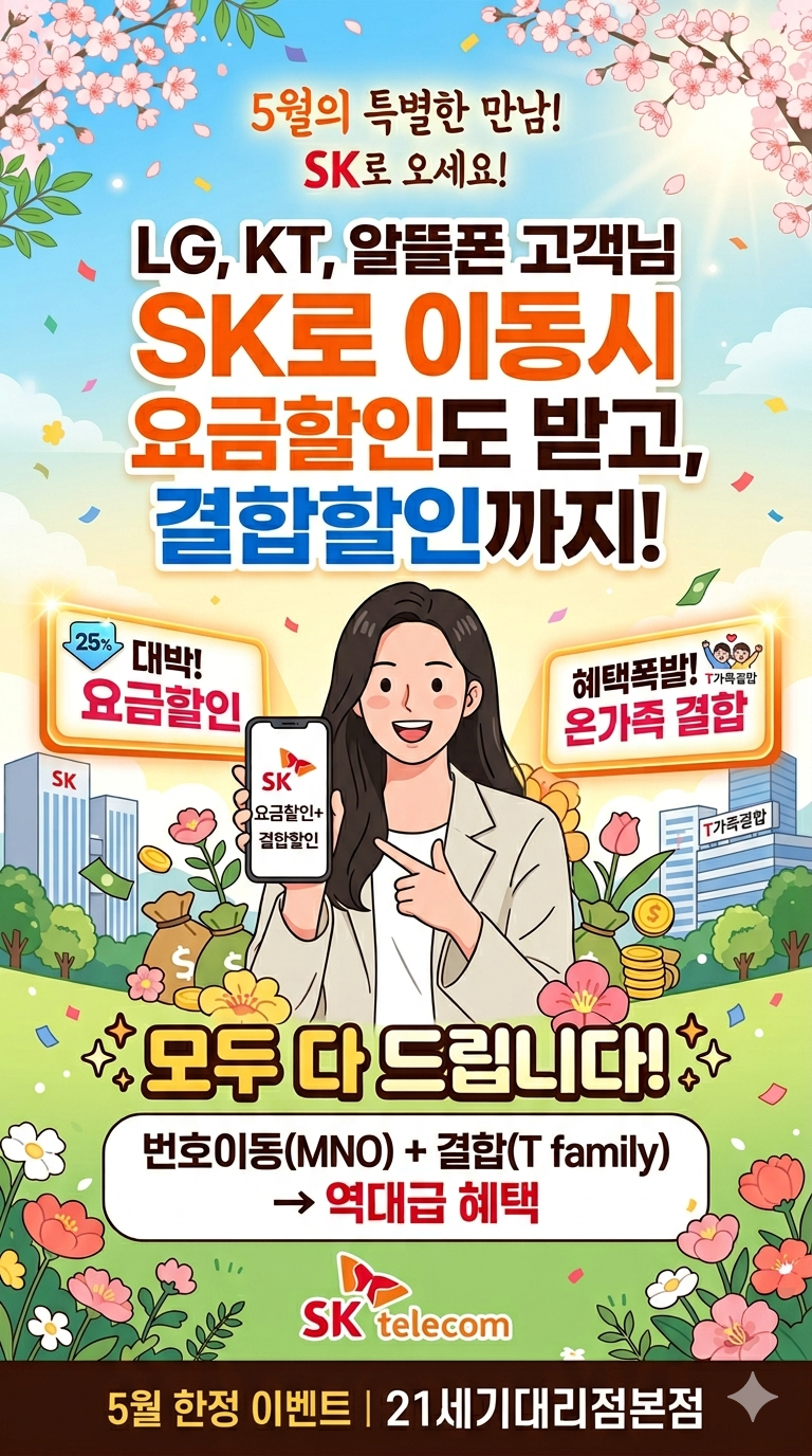 📢 5월 한정! SK로 갈아타면 요금이 반토막?!