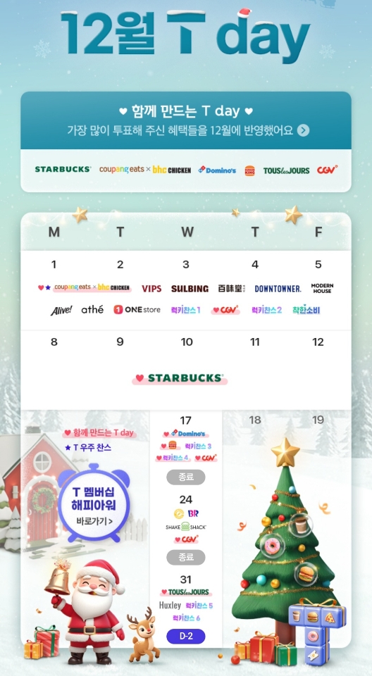 12월 31일, T멤버십에서 연말을 꽉 채우는 혜택