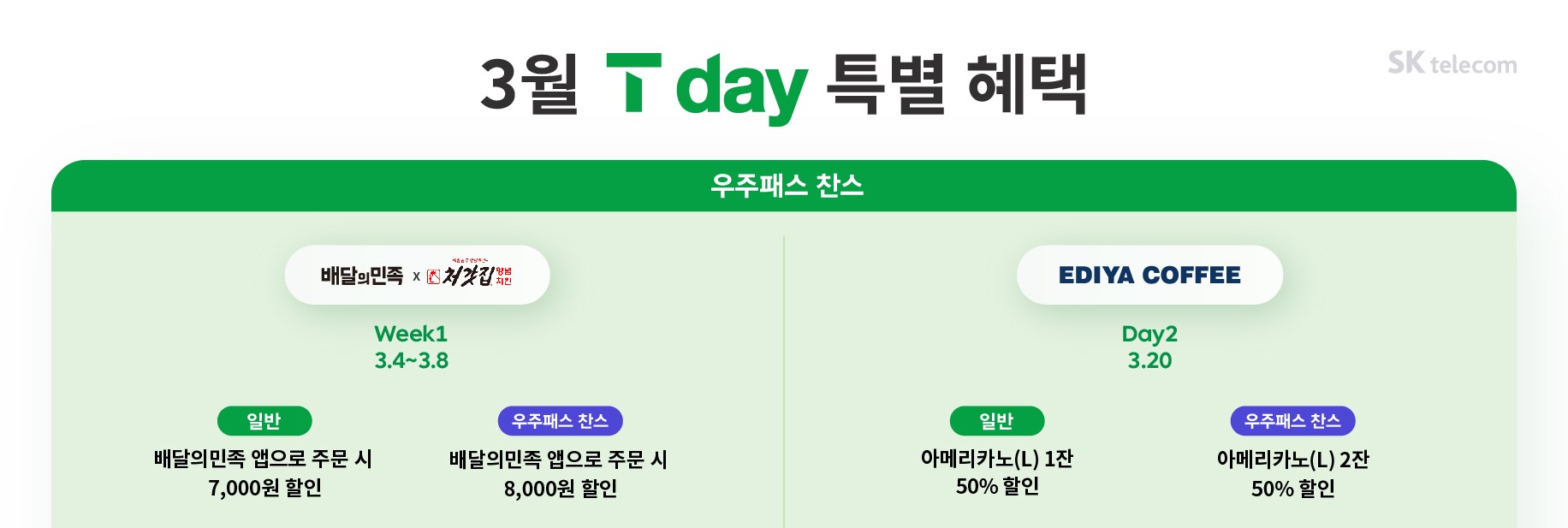 [3월] 우주패스 T Day 혜택