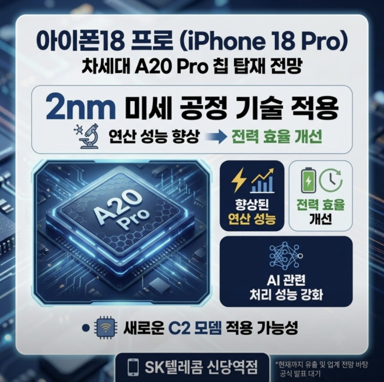 아이폰18에 새로운 A20 칩이 들어갈 가능성은?