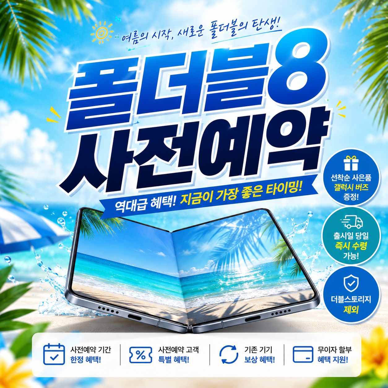 🌊☀️ 올여름, 가장 뜨거운 혜택! 폴더블8 사전예약 START 📱✨