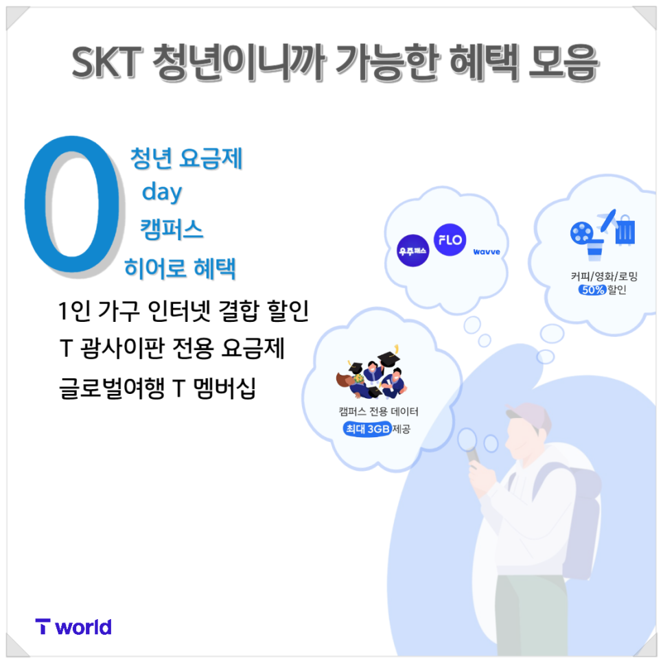 수능을 끝낸 고객님께 SKT가 드리는 청년혜택 모음