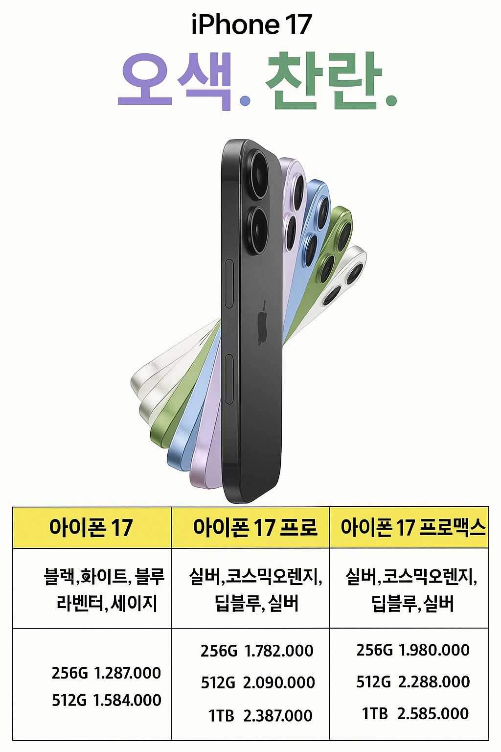 아이폰17  가격공지