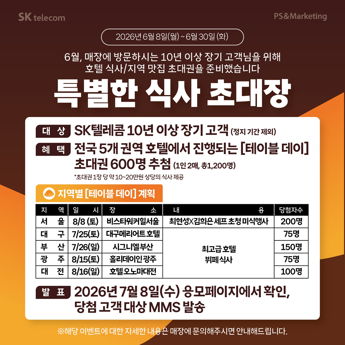 SK!!! 요금 난리난 식사초대 이벤트 확인 꼭 해주세요!!!