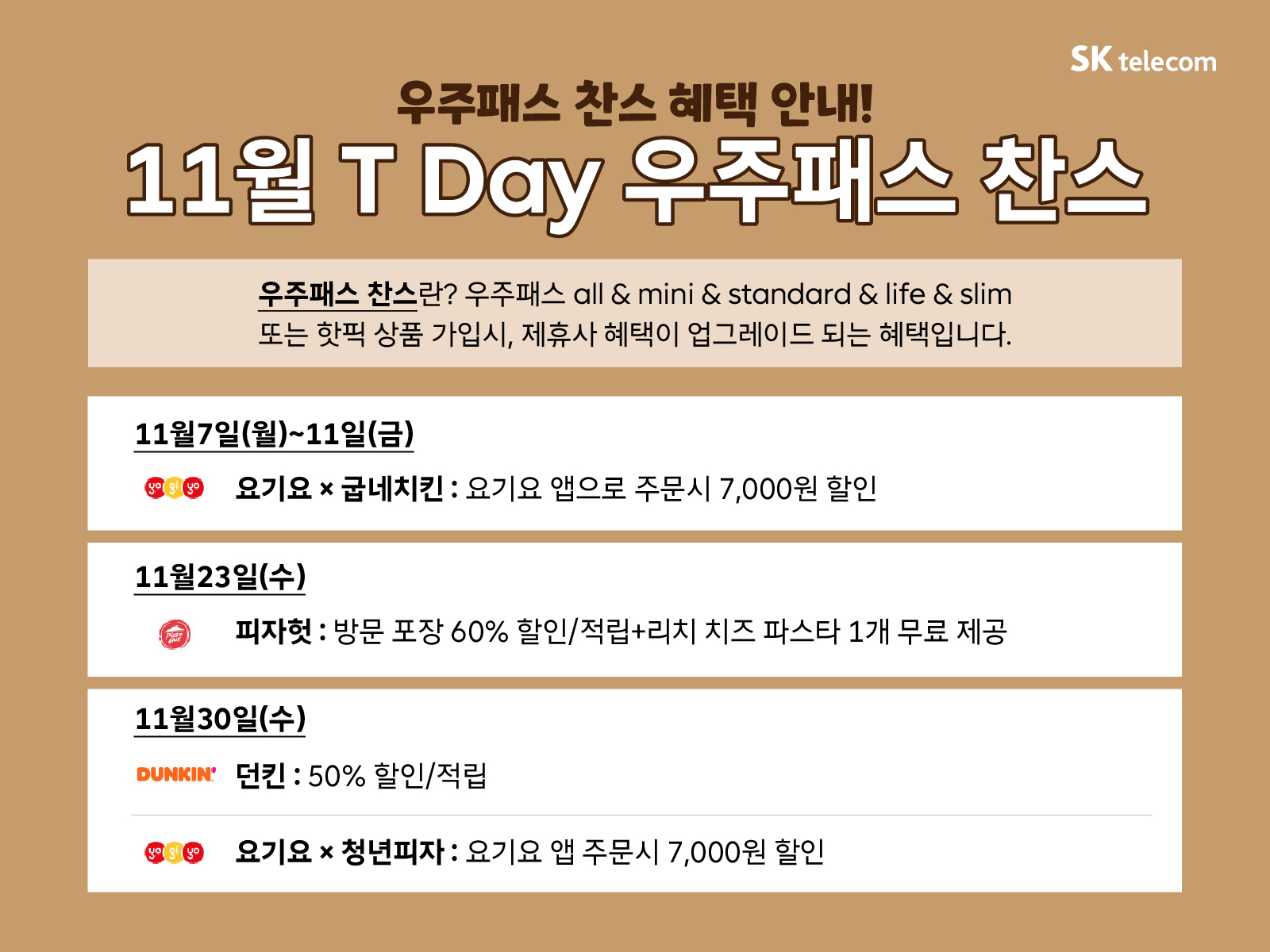 T우주패스 T Day 찬스 안내