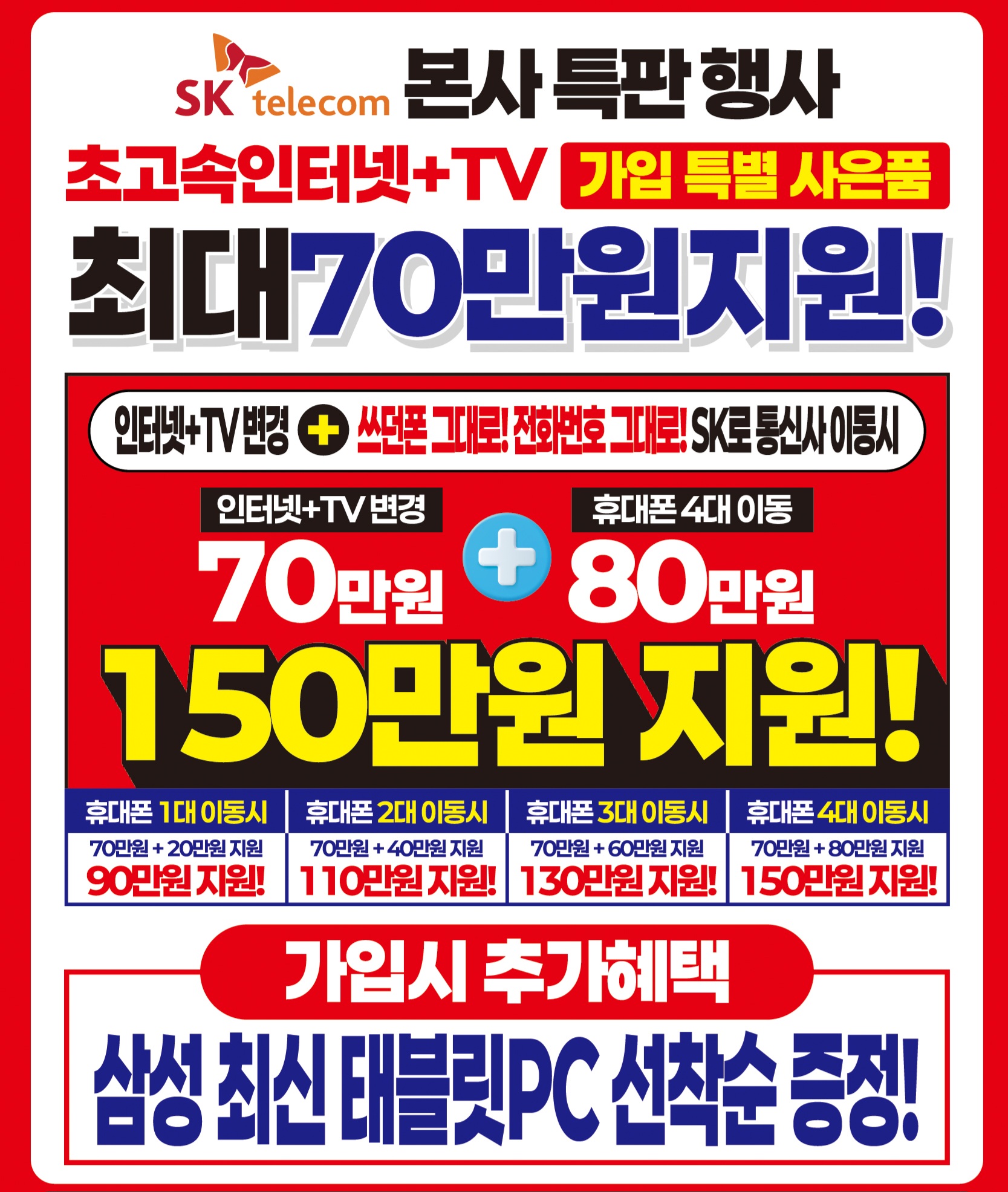 쓰던 기계 그대로 SKT로 이동시 혜택